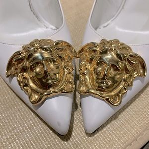Versace White Palazzo Pumps Size US 9.5